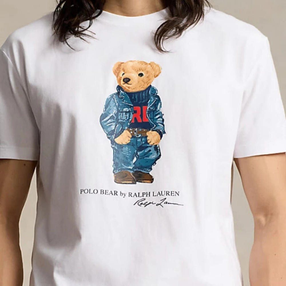 Classic Fit Polo Bear Jersey T-Shirt White | S – 4XL
