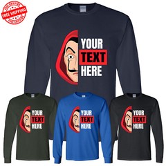 Personalized Add Your Text Here Customized Mens Full Sleeve Custom Made Gift Tee