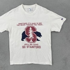 VTG Champion 90s Adult Large White Short Sleeve T Shirt Made In USA GO STANDFORD