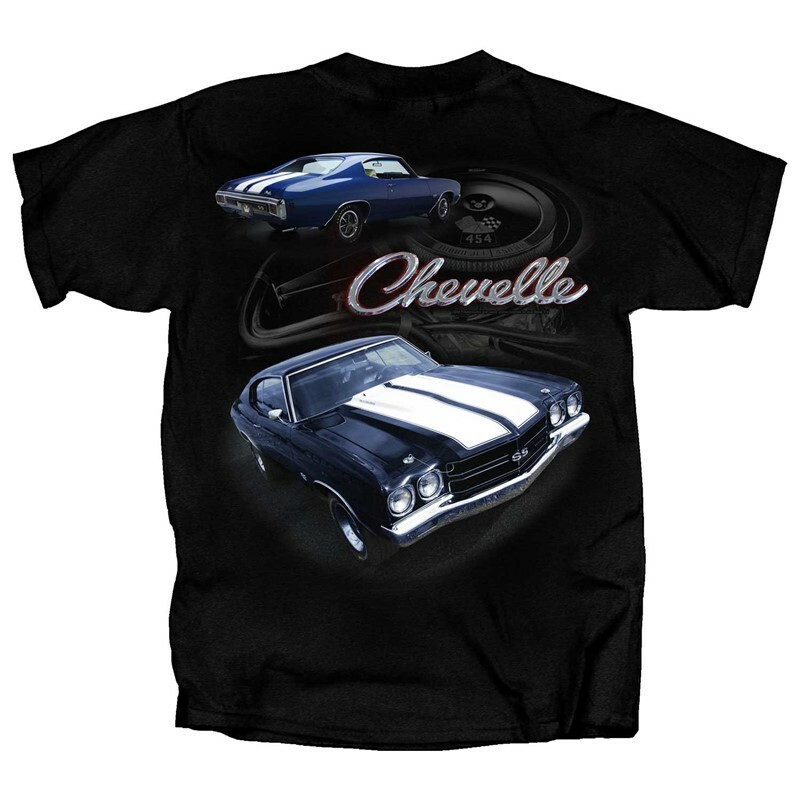 MEN’S CHEVELLE T-SHIRT BLACK ENGINE BLOCK 454 TURBO JET 450 HP M-XL24.99+2XL NEW
