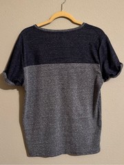 ASOS Color Block Navy Gray Heathered Short Sleeve Tee Men’s L