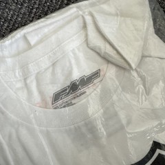 FMF Kurt Caselli Dirt Bike Moto White T-Shirt Large Badge 66 Limited Edition Ktm
