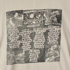 NOFX Tshirt Mens XL Beige Black Final Tour Skull Thrash Skate Punk Rock Band