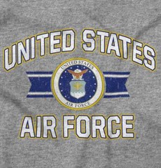 USAF United States Air Force Official Emblem Womens or Mens Crewneck T Shirt Tee