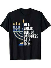 1pc Hanukkah Light Jewish Graphic T-Shirt