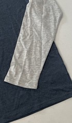 HURLEY Men’s Raglan Tee Shirt Colorblock Long Sleeve Pullover BLUE/GRAY MEDIUM