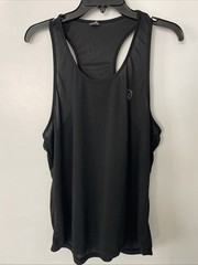 NELEUS Dry Fit Logo Muscle Mesh Tank Top Mens Gym Workout Black Size Medium