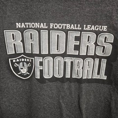 NFL Team Apparel Las Vegas Raiders Football Graphic T-Shirt Charcoal Gray Mens L