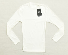 Under Armour HeatGear Compression Shirt Men S White Long Sleeve Base Layer NEW