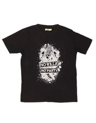 DIADORA Mens Graphic T-Shirt Top Medium Black Cotton CB04