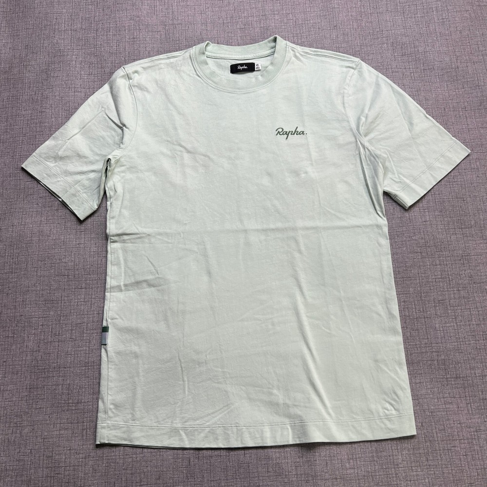 Rapha Logo T Shirt Mens XS Mint Green Short Sleeve Cotton Cycling Stretch