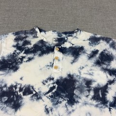 Abercrombie & Fitch Shirt Mens M Blue Tie Dye Henley Pocket Tee Cotton Jersey