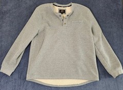 Lee Premium Select XL Gray Sherpa Lined Henley Long Sleeve Pullover 1/4 Snap