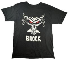 WWE Mens Brock Lesnar T-Shirt Large Black Cotton Wrestling Next Big Thing Skull