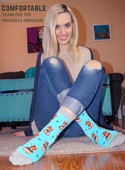 Premium Comfort Animal Socks Women Yorkie Dog Print Soft Cotton Hosiery Gift