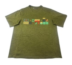 REI Co-op Graphic Performance T-Shirt Mens Large Green Heather Outdoor Adult Tee