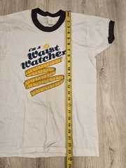 Vintage 80s Graphic Print ‘Waist Watcher’ T-shirts, Size M (38-40)