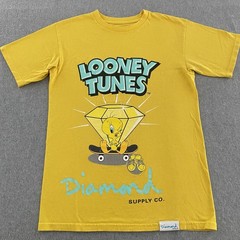Diamond Supply x Tweety Bird Looney Tunes Shirt Small Yellow Graphic Skateboard