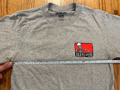 Deathwish Skateboards Benny Skeleton Grey Shirt Size Small Skate EUC