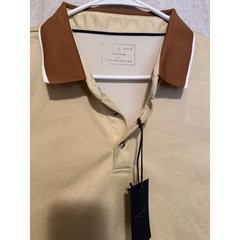 Day & Age Shirt Men’s Knit Polo Shirt Brown Collar Short Sleeve Beige Large NWT