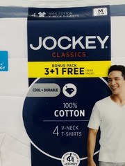 Jockey Men’s Classic 4-Pack V-Neck T-Shirt Staydry Undershirts NEW Medium Unders
