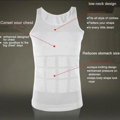 FAJAS Men Ultra Lift Body Slimming Shaper Weight Loss Shapewear Waist Shirt Vest