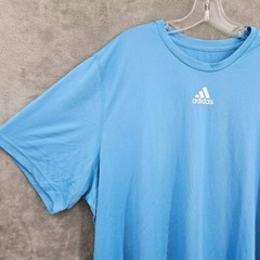 Adidas Creator Tee 2XL Light Blue White Short Sleeve Aeroready Logo EK0084 New