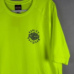 Harley Davidson Mens XL Shirt Neon Yellow Performance Graphic Tee Biker Hi-Vis