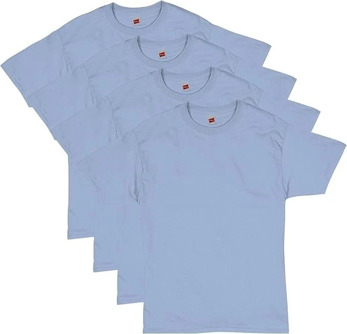 Hanes Men Crew neck T-Shirt 4-Pack ComfortSoft 100% Cotton Heavyweight Tee Plain