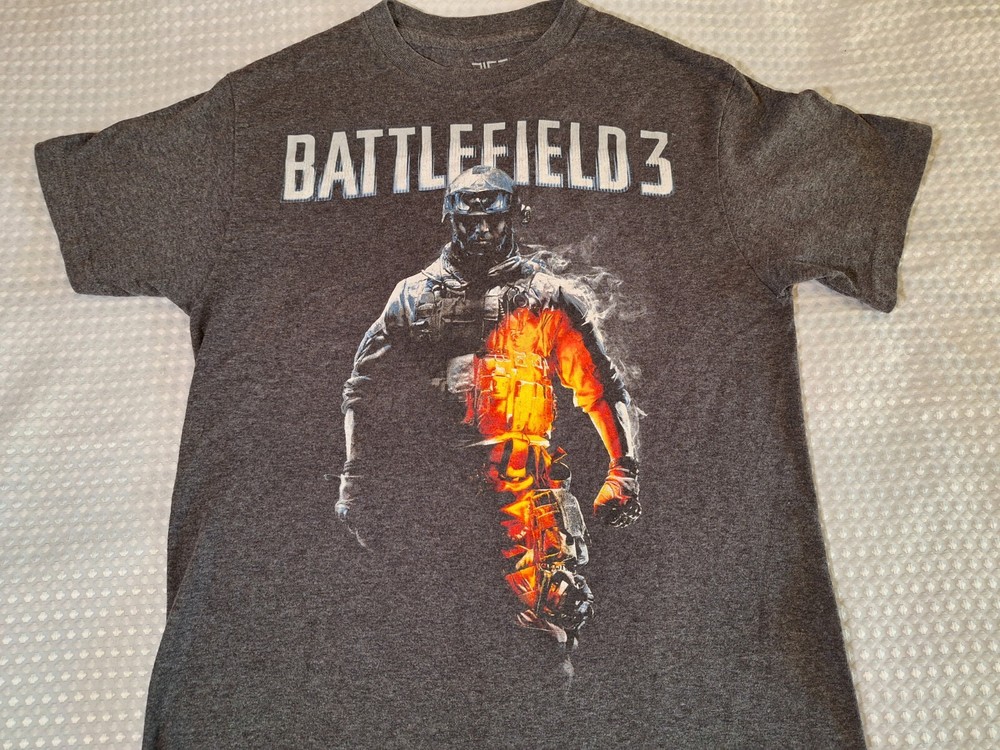 Battlefield 3 Game Promo Dark Grey Cotton T-shirt Size S