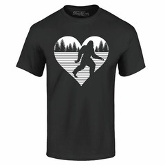 shop4ever Bigfoot Heart Love Sasquatch T-shirt Valentine Shirts