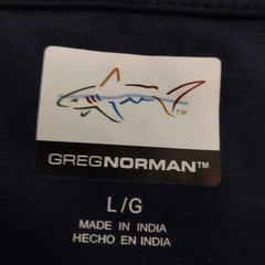 Greg Norman Men’s Crewneck Cotton T Shirt Navy Blue Short Sleeve Large