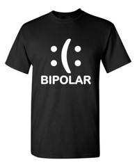 Bipolar Emoticon Sarcastic Humor Graphic Super Soft Ring Spun Funny T Shirt