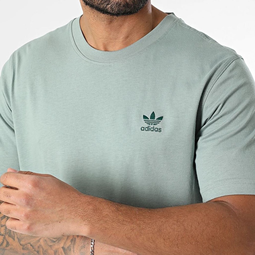 NEW MENS ADIDAS ORIGINALS ESSENTIALS TREFOIL TEE SHIRT~SIZE LARGE #JC9993 GREEN
