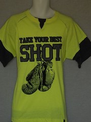 Everlast Twofer T-Shirt Men’s Large Neon Yellow Black NEW Boxing Gloves