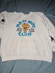 Vintage Bad Boy Club T Shirt Mens Large White Lifting Gym Muscle