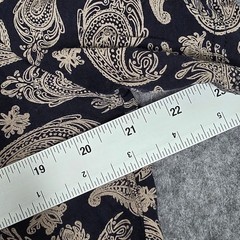 Mens Paisley T Shirt Navy Blue Tan Cotton Short Sleeve Large Preppy Streetwear