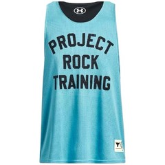 Under Armour Men’s Project Rock Reversible Mesh Tank Top Sz-M Blue And Black GYM