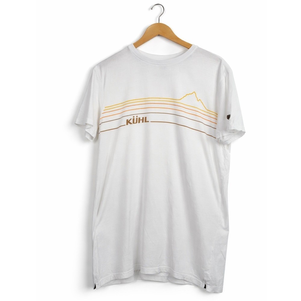 Kuhl T Shirt Mens Large White Wildfibre Organic Cotton Mountain Graphic Tee