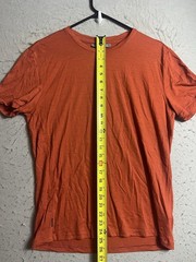 Icebreaker Merino Shirt Medium M Orange Crew Wool Nylon Outdoor Hiking Mens