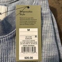 Goodfellow & Co Men’s Blue Solid Henley Button Knit Long Sleeve T-Shirt Size – M