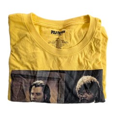 Pulp Fiction Mens Sz 2XL Long Sleeve T Shirt Yellow Tarantino Travolta Jackson