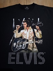 ​Official Graceland Elvis Presley Graphic Tee Black Rhinestone Bling Shirt…