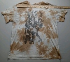 KISS Classic Hard Rock Band Vintage Style Cream Tie Dye T-Shirt Size XL