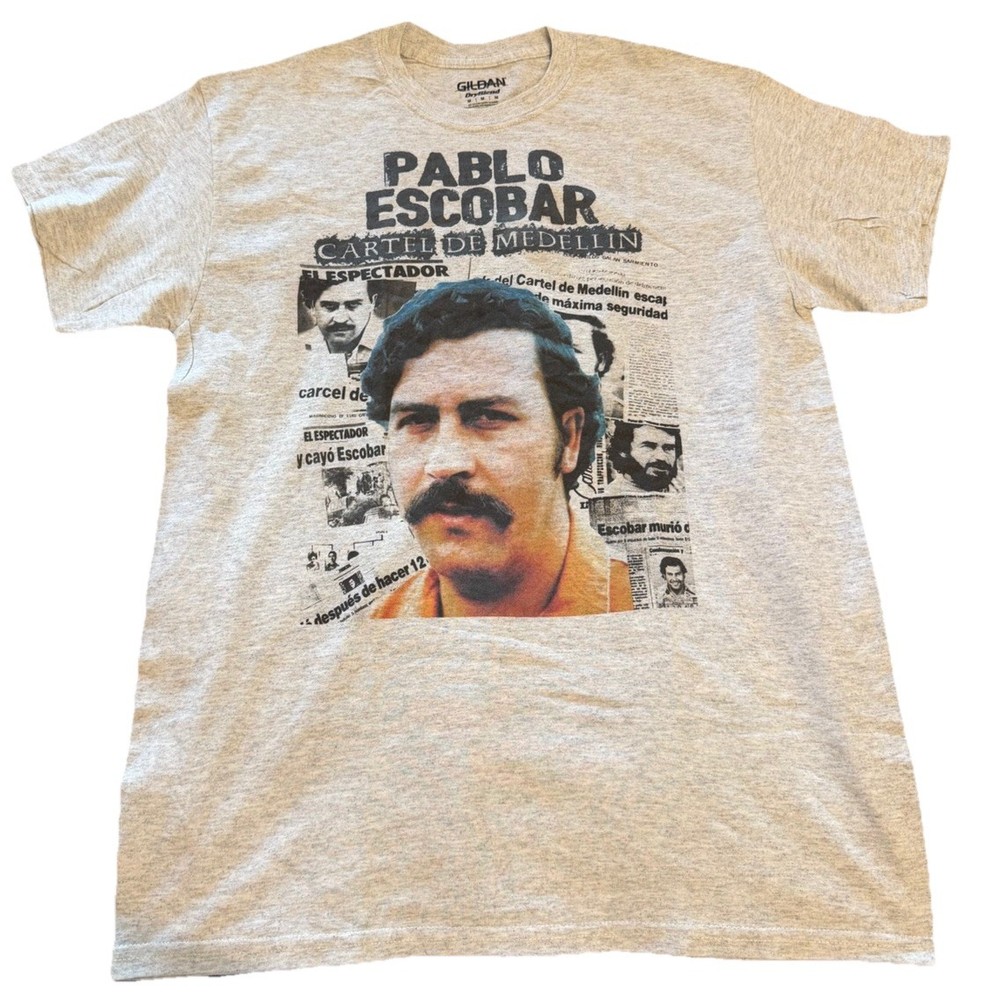 Gangster t-shirt Pablo Escobar Medellin Cartel mafia Mob Street hustle Medium