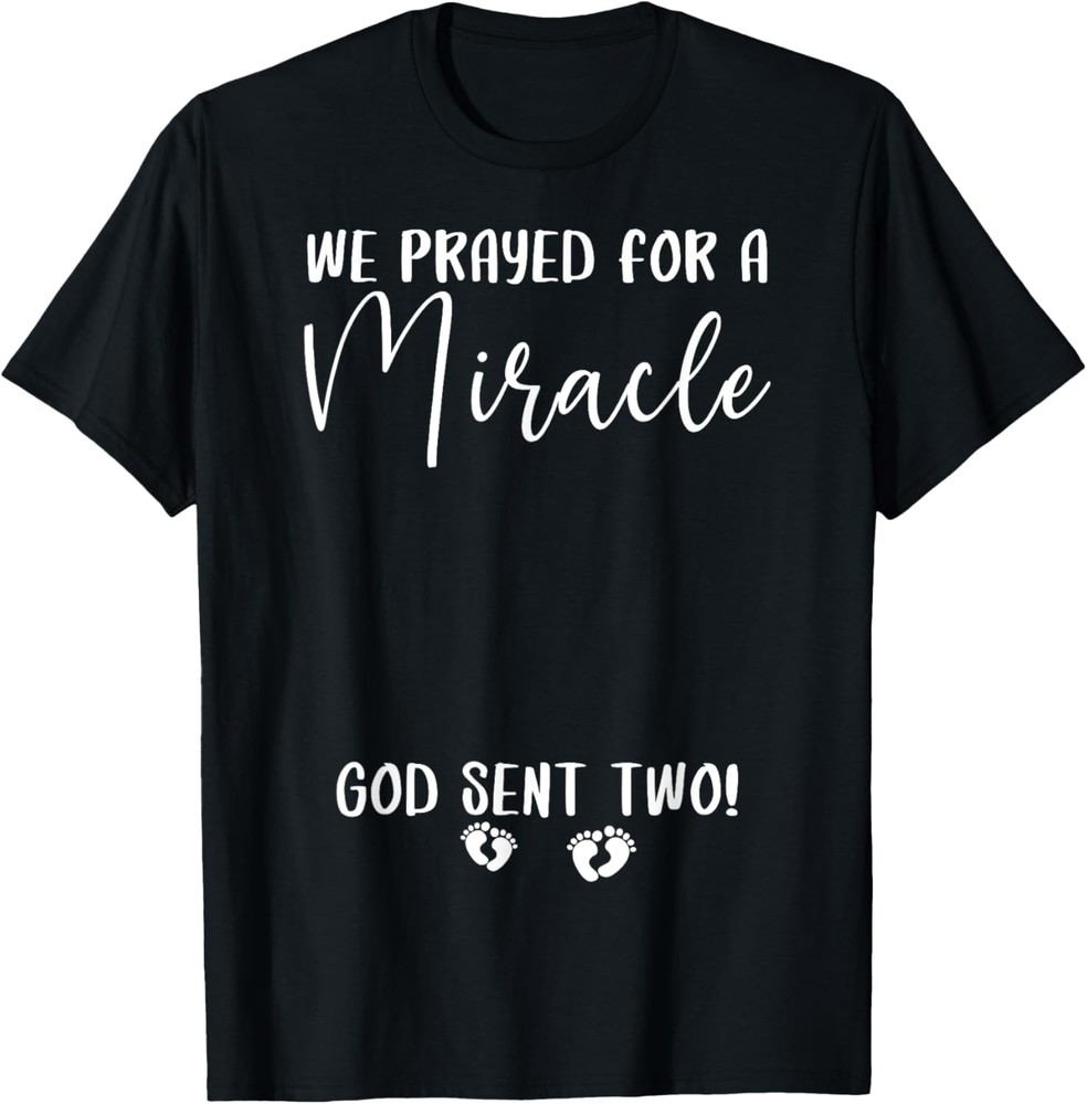 Funny Christian Mom to be Twins Pregnancy Announcement T-Shirt