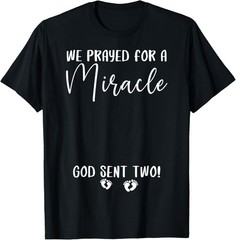 Funny Christian Mom to be Twins Pregnancy Announcement T-Shirt