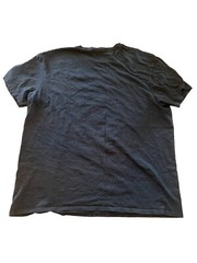 Men’s ACDC Back In Black T Shirt Size L Solid Black Raised Scratch Print Logo