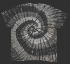 *New* 3XL & 4XL Handmade Tie Dye, Graphite Smoke Spiral, Crew or V-Neck