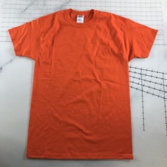 Vintage Russell Athletic Shirt Mens Small Orange Blank Crew Neck Nublend